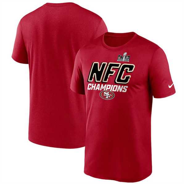 Men's San Francisco 49ers Scarlet 2023 NFC Champions Iconic T-Shirt,We sell and wholesale Men's San Francisco 49ers Scarlet 2023 NFC Champions Iconic T-Shirt on line form chian!